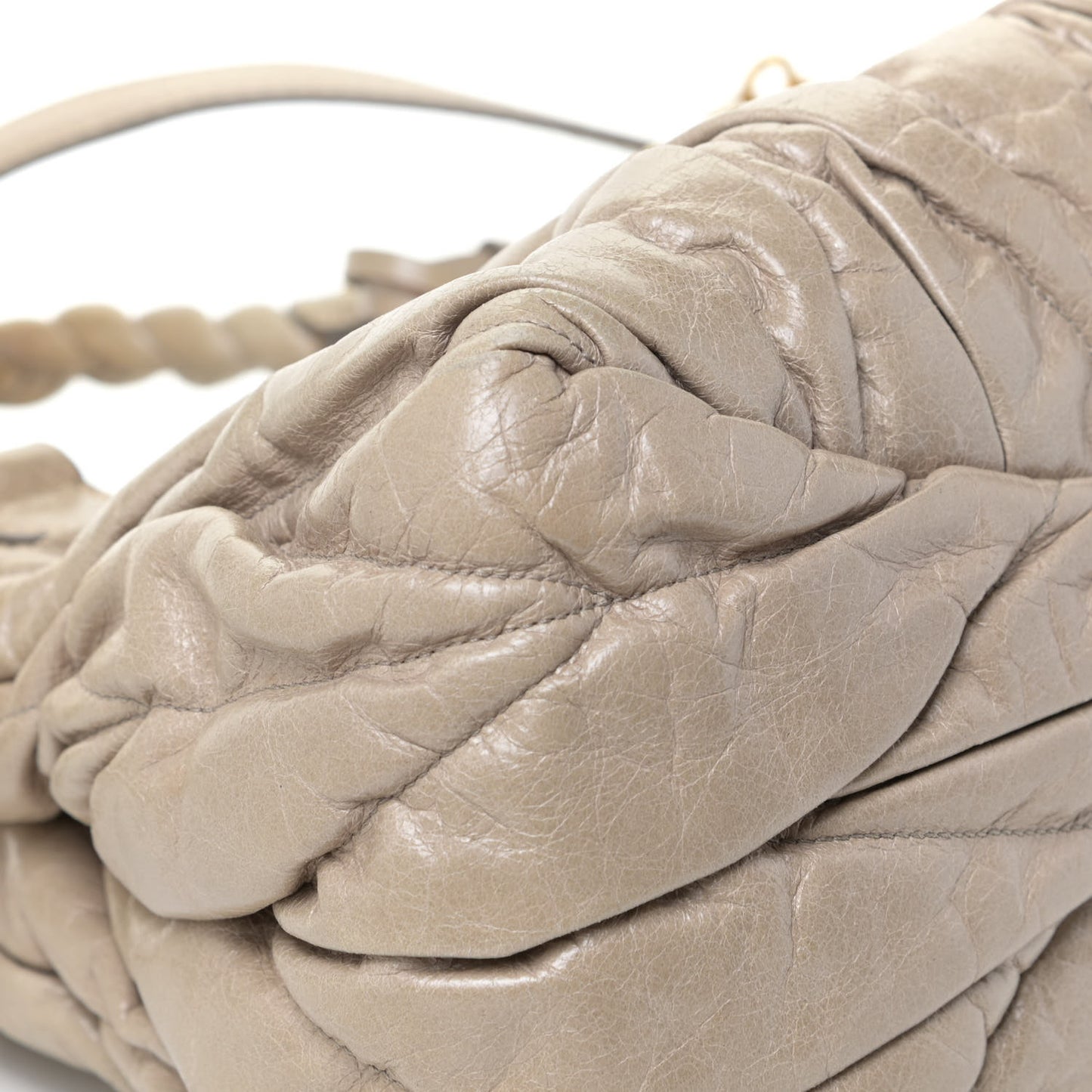 Nappa Matelasse Top Handle Satchel Fumo