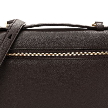 Loro Piana Grained Calfskin L19 Extra Pocket Pouch  Dark Chocolate Liquorice 7 of 9