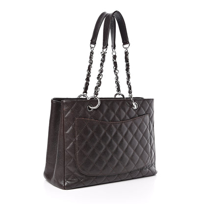 Chanel Caviar Quilted Grand Shopping Tote GST Dark Brown 3 of 19