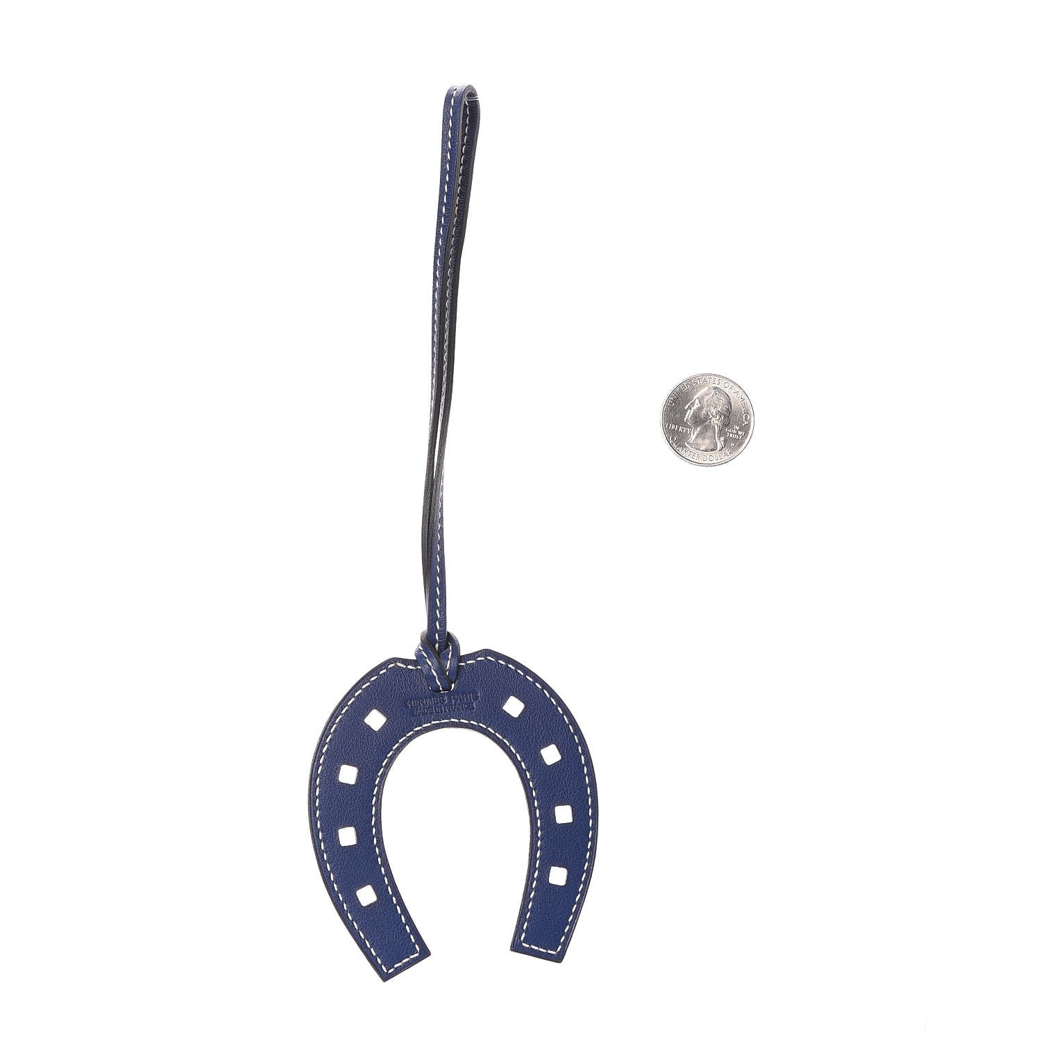 Hermes Swift Paddock Horseshoe Bag Charm Bleu Saphir 2 of 4