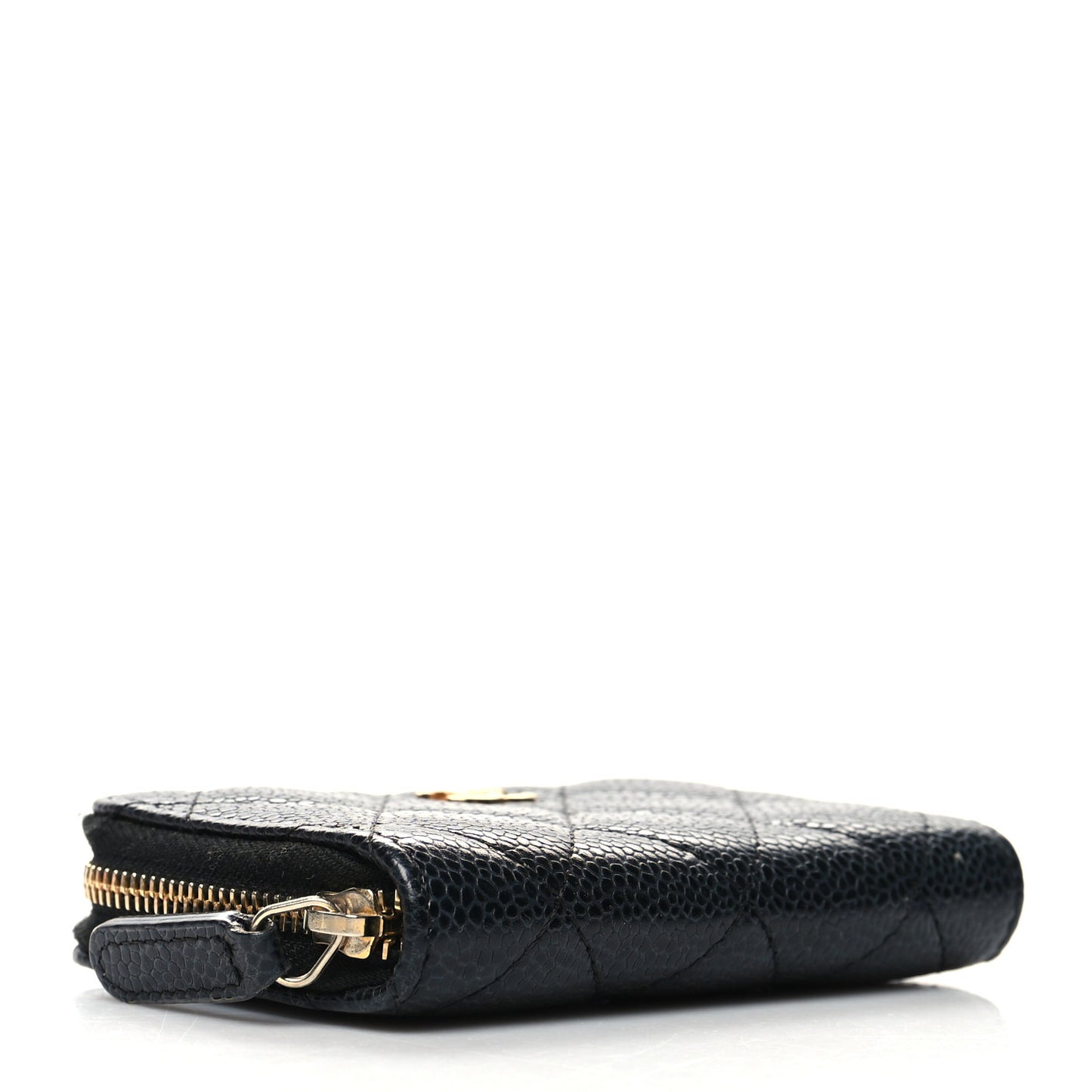 Caviar Quilted Zip Coin Purse Black