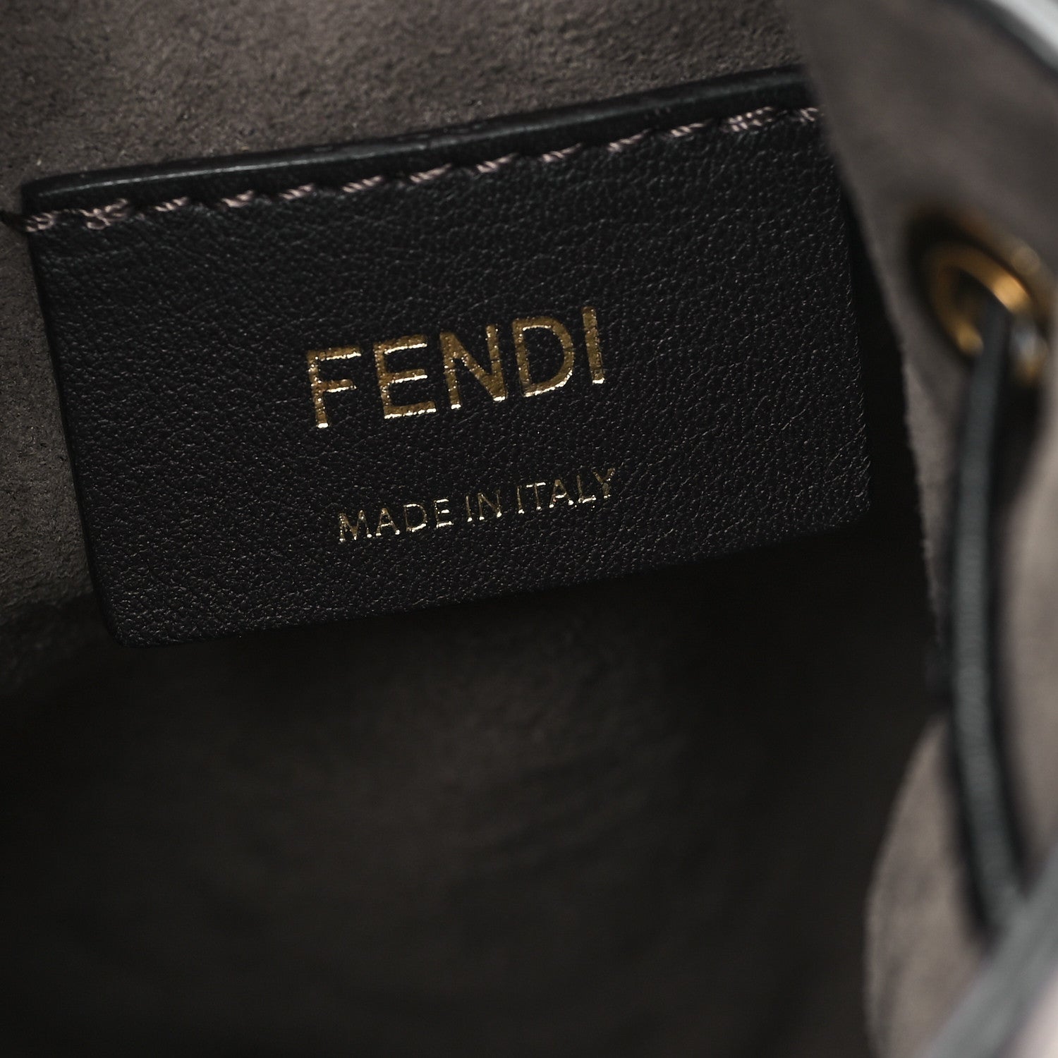 Fendi Vitello Liberty F is Fendi Bi-Color FF 1974 Embossed Mini Mon Tresor Bucket Bag Maya Black 6 of 11