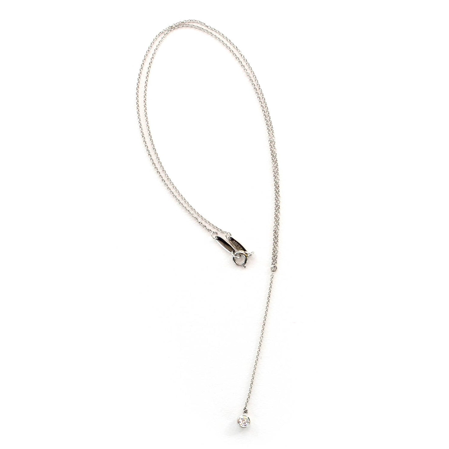 Platinum Diamond .20ct Elsa Peretti Diamonds by the Yard Lariat Necklace