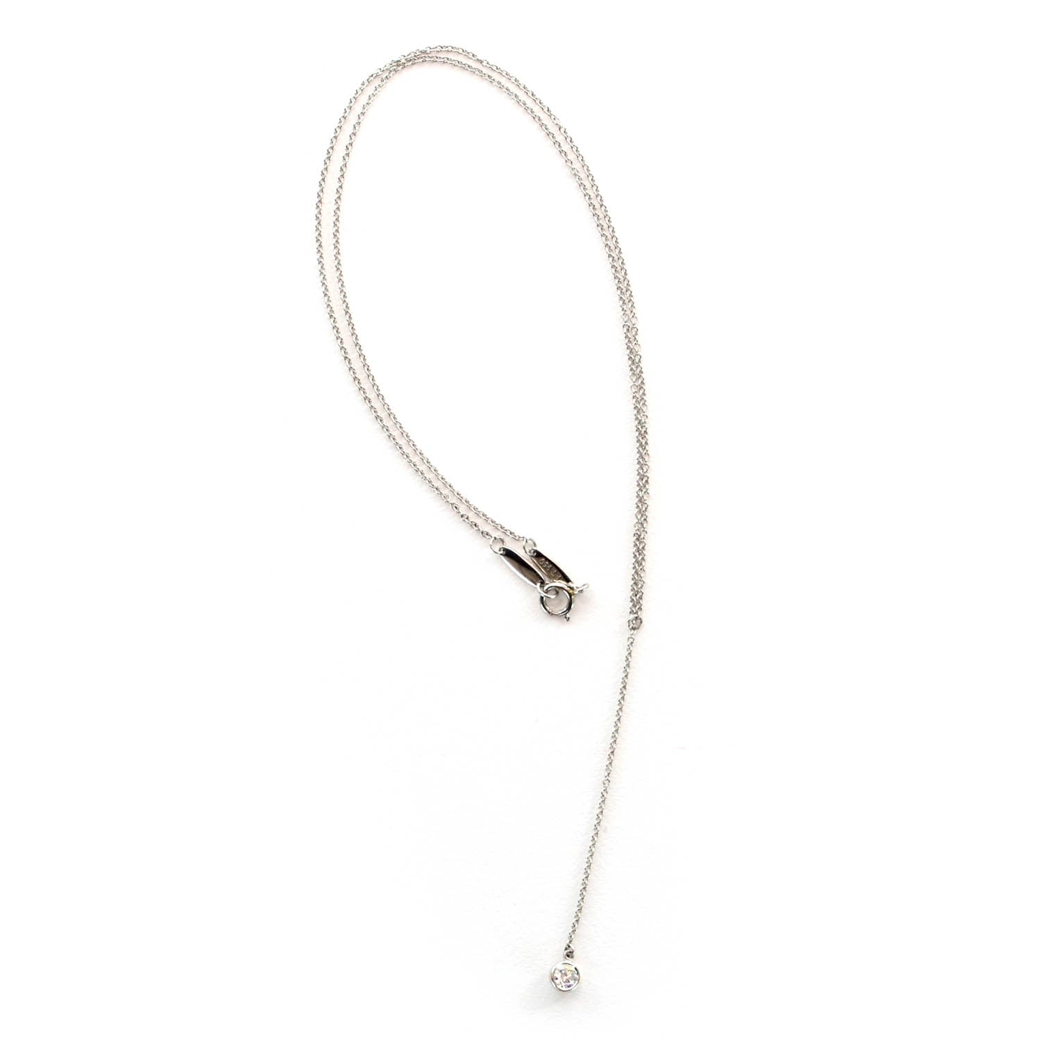 Tiffany Platinum Diamond .20ct Elsa Peretti Diamonds by the Yard Lariat Necklace 7 of 13