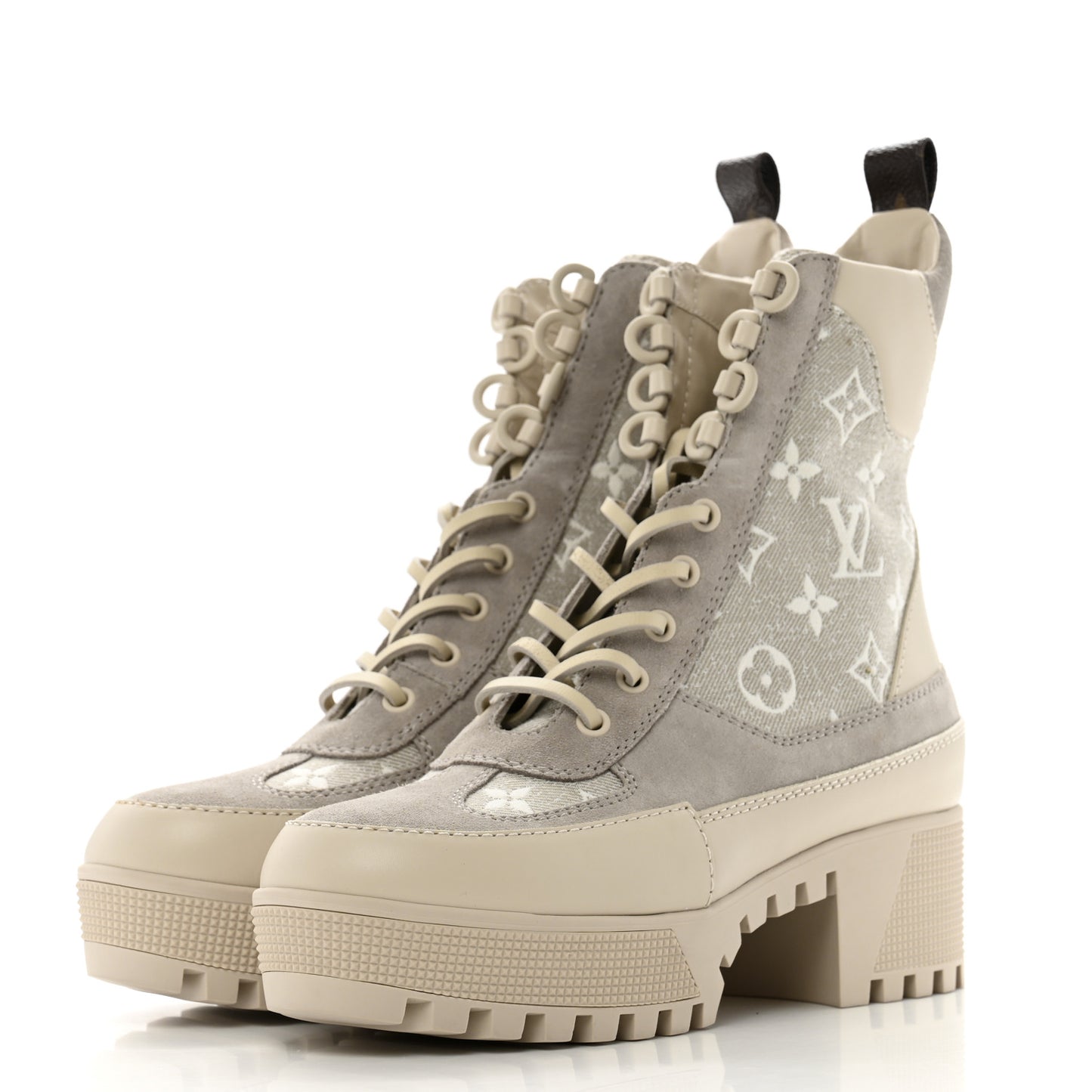 Suede Calfskin Laureate Platform Desert Boots 37 Taupe