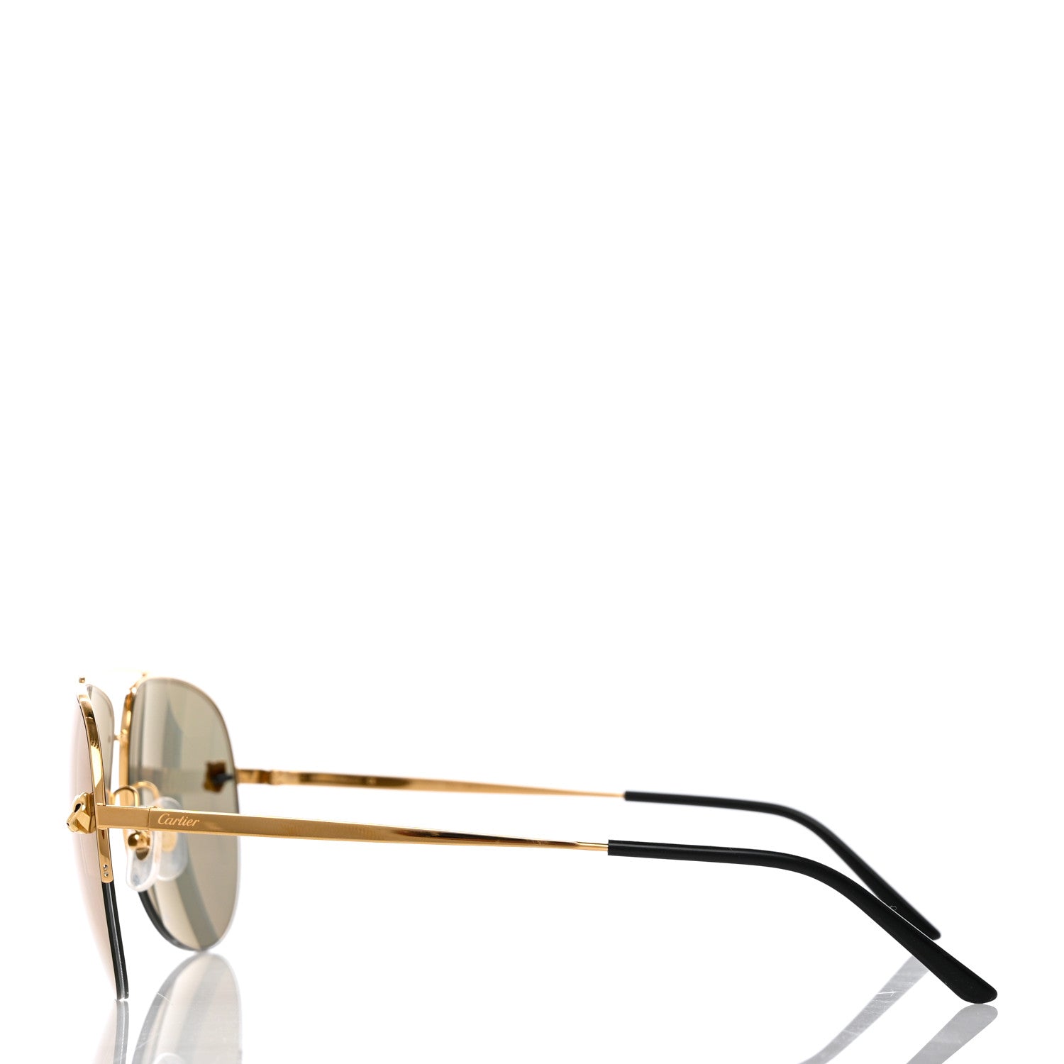 Cartier Santos de Cartier Aviator Sunglasses CT0065S Gold 3 of 8
