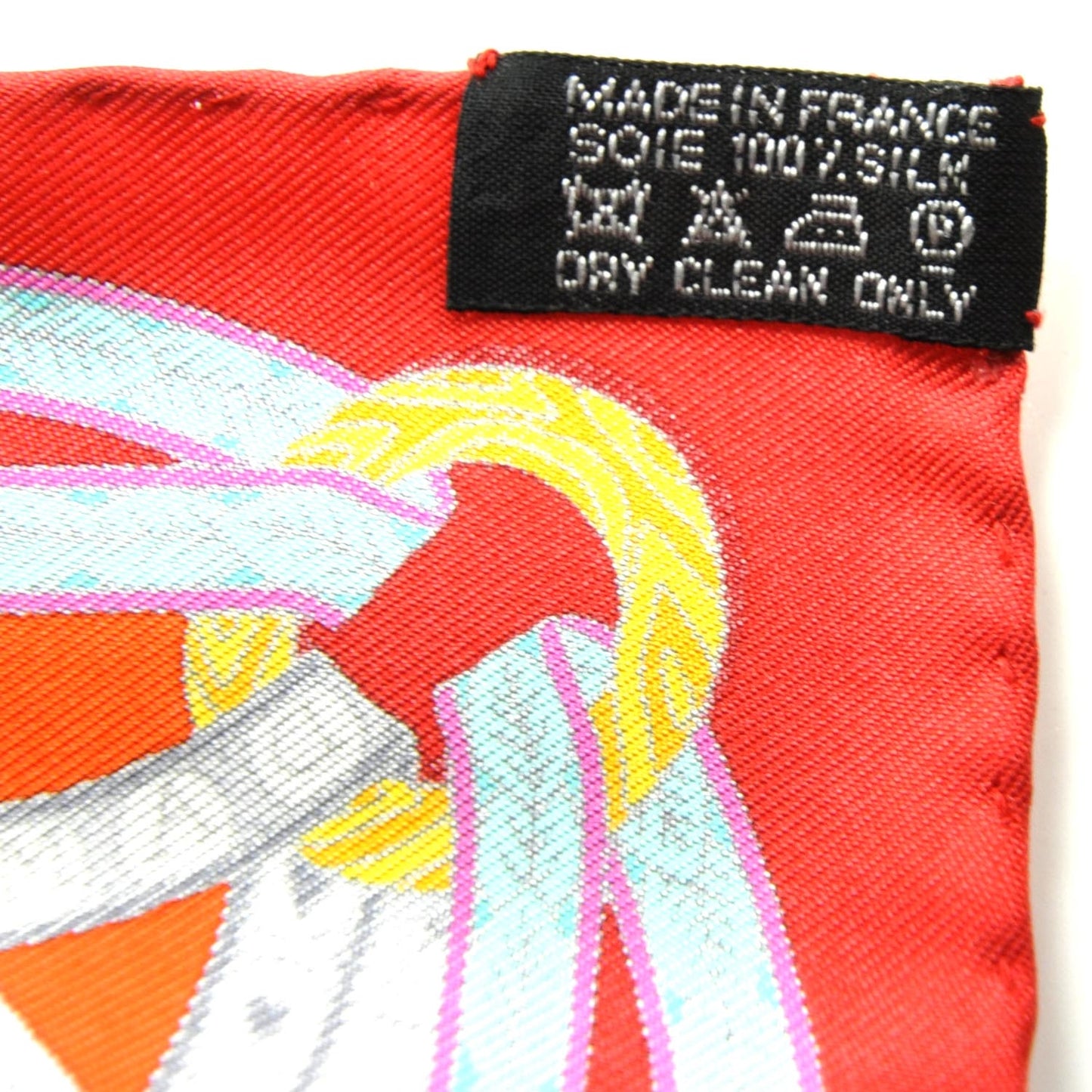 Silk Twill Dame de Coeur Pocket Square Scarf w Cartes A Nouer Knotting Cards