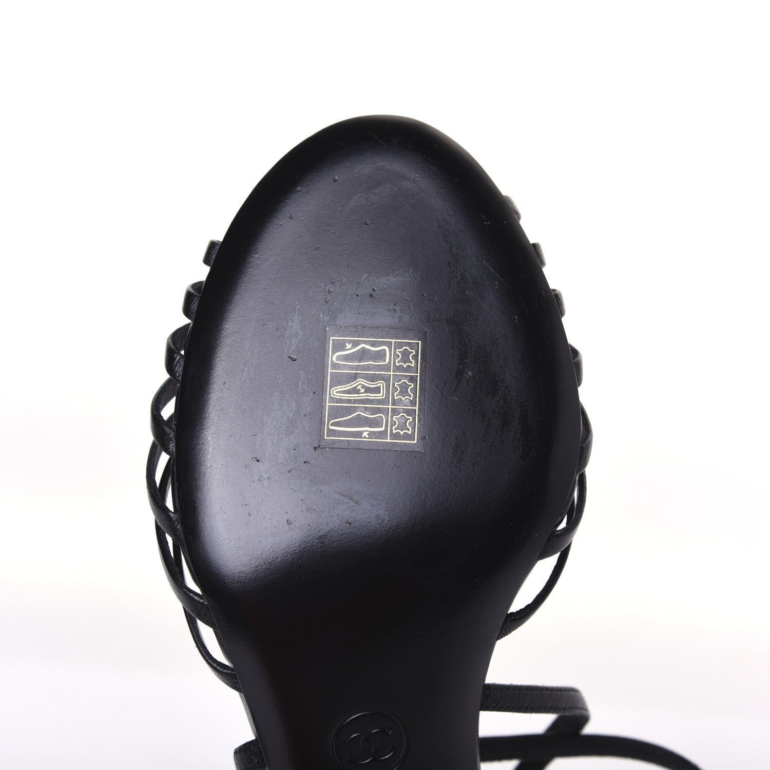 Chanel Calfskin CC Sandals 38.5 Black White 10 of 10