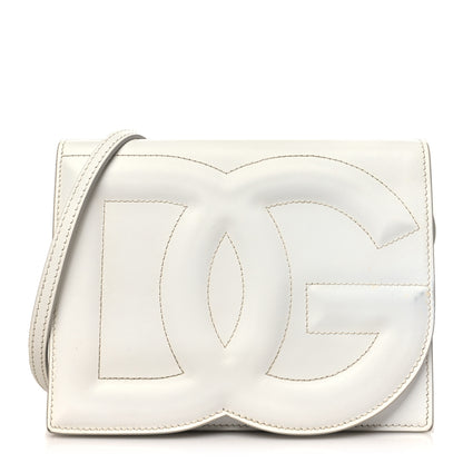 Dolce & Gabbana Calfskin DG Logo Flap Crossbody Bag White 1 of 12