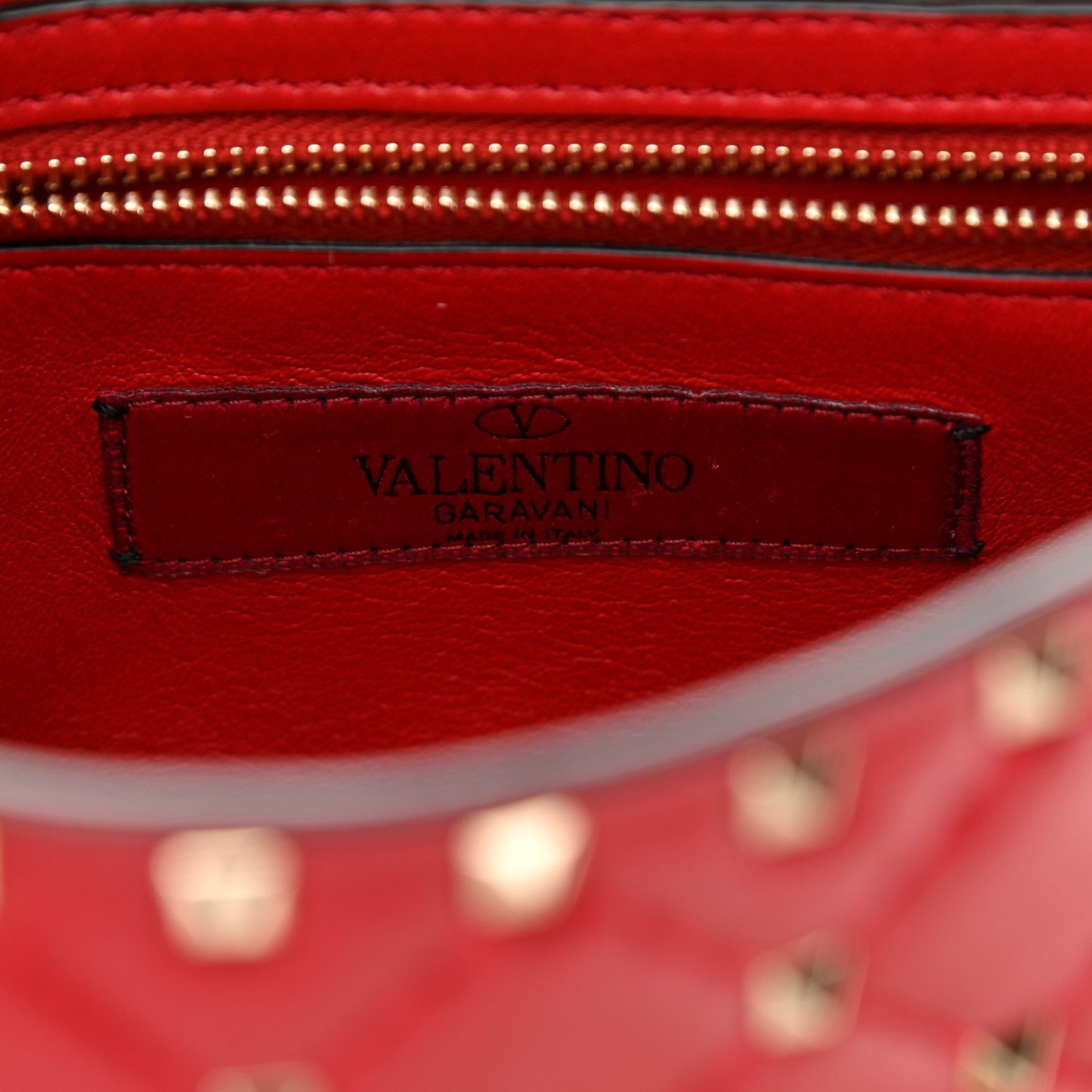 Nappa Medium Rockstud Spike Shoulder Bag Rosso Valentino