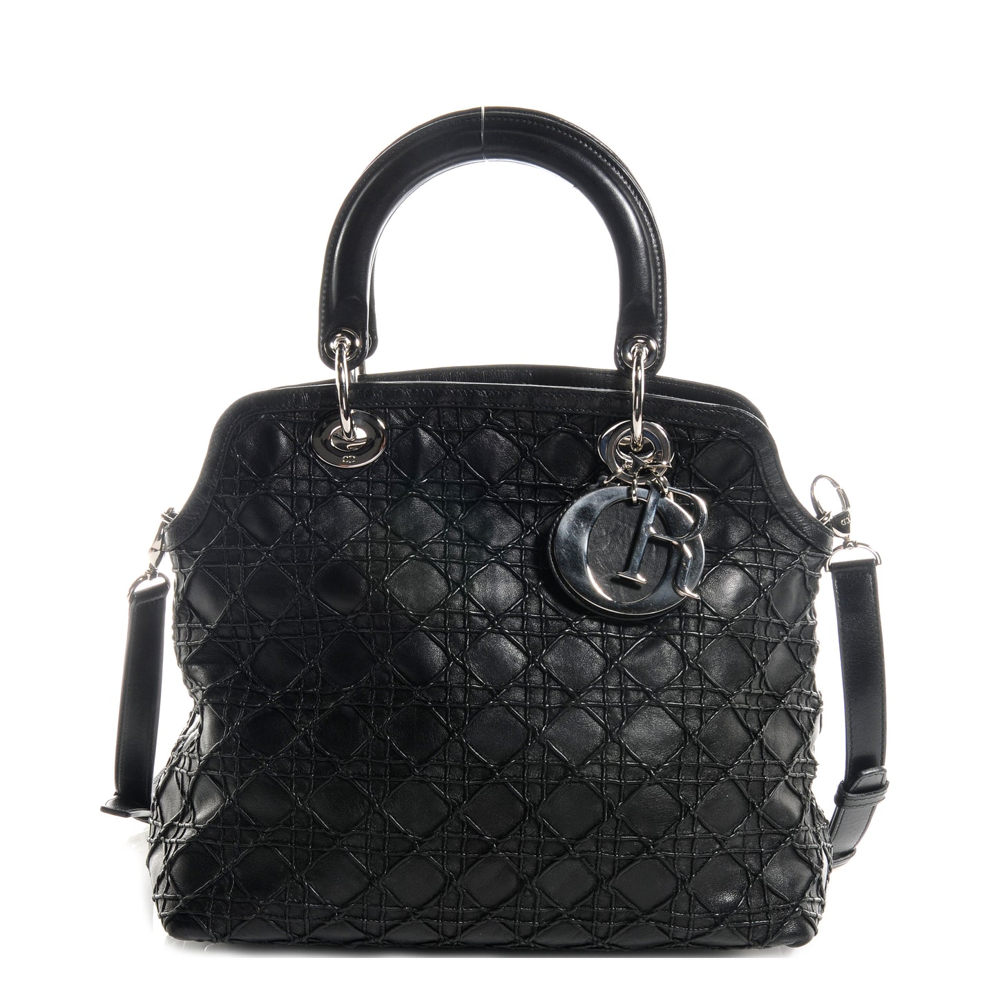 Lambskin Cannage Medium Granville Tote Black