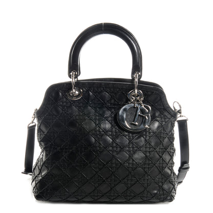 Christian Dior Lambskin Cannage Medium Granville Tote Black 1 of 8