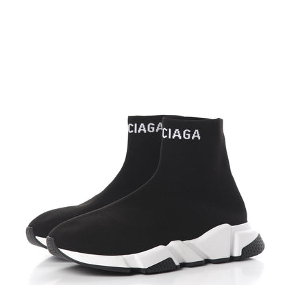 Balenciaga Neoprene Knit Mens Hi Speed Sneakers 41 Black White 2 of 9