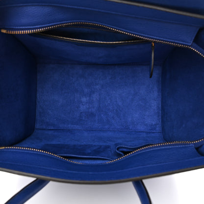 Celine Drummed Calfskin Mini Luggage Indigo 5 of 15