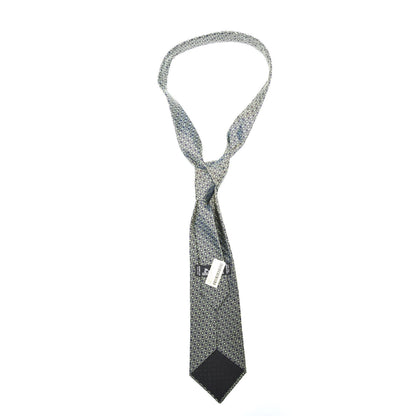 Hermes Silk Printed Mens Cravate Neck Tie Marron Vert 3 of 5