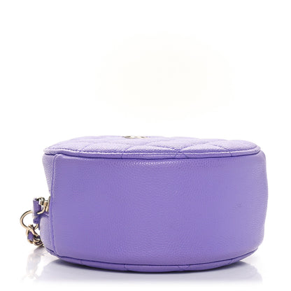 Chanel Caviar Quilted Round Clutch With Chain Purple 4 of 10