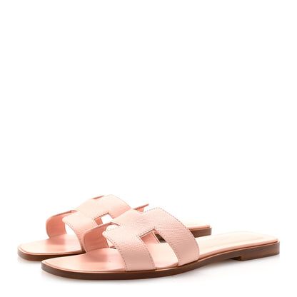 Hermes Epsom Oran Sandals 37 Rose Pale 4 of 10
