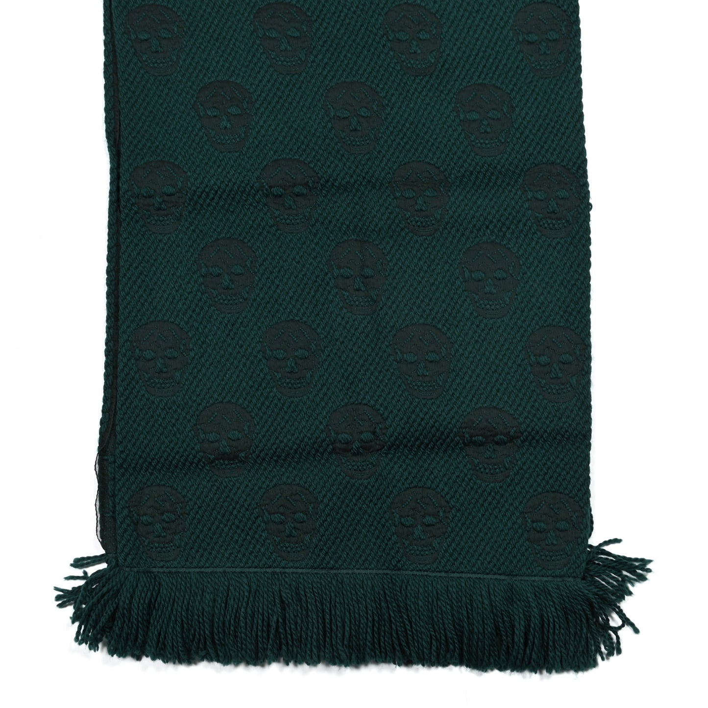 Wool Large Reversible Skull Scarf Blue Green