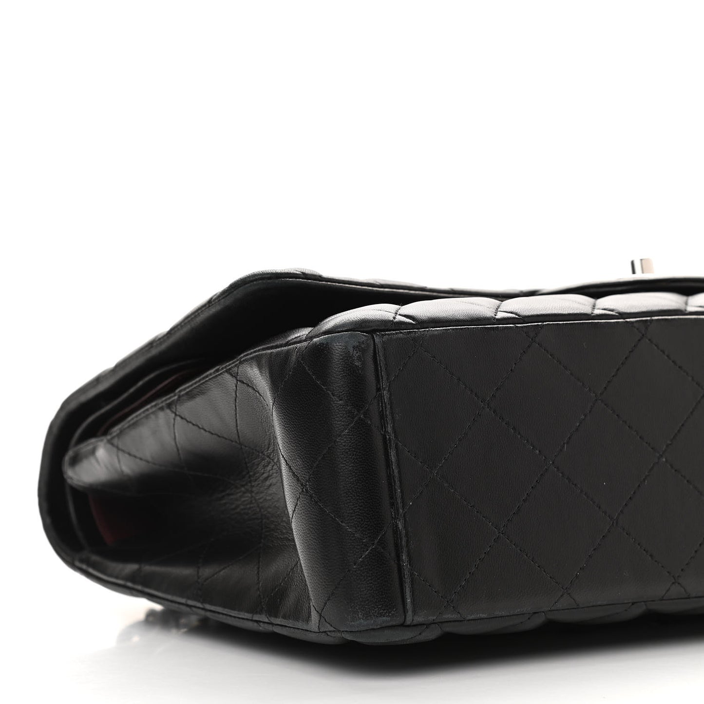 Lambskin Quilted Maxi Double Flap Black