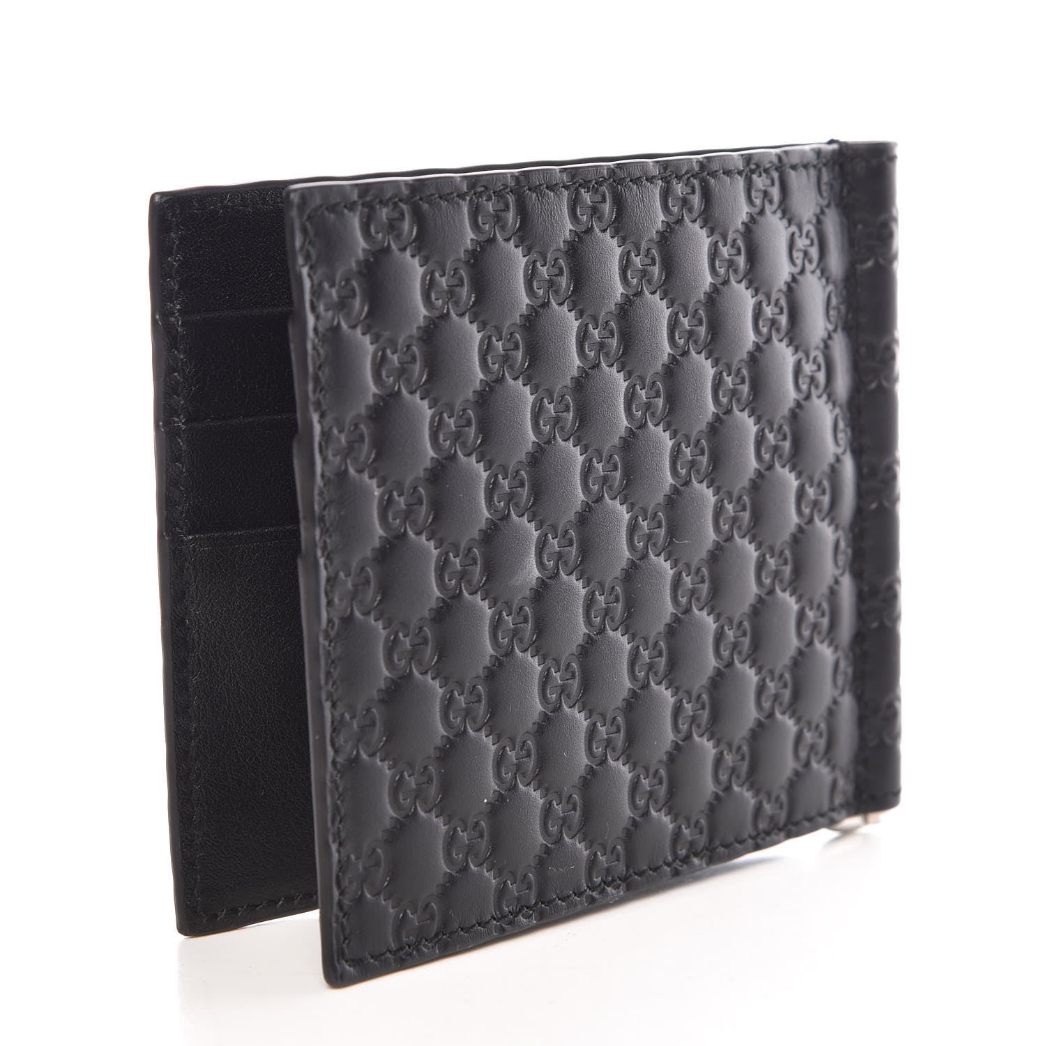 Gucci Microguccissima Bi-Fold Money Clip Wallet Black 3 of 9