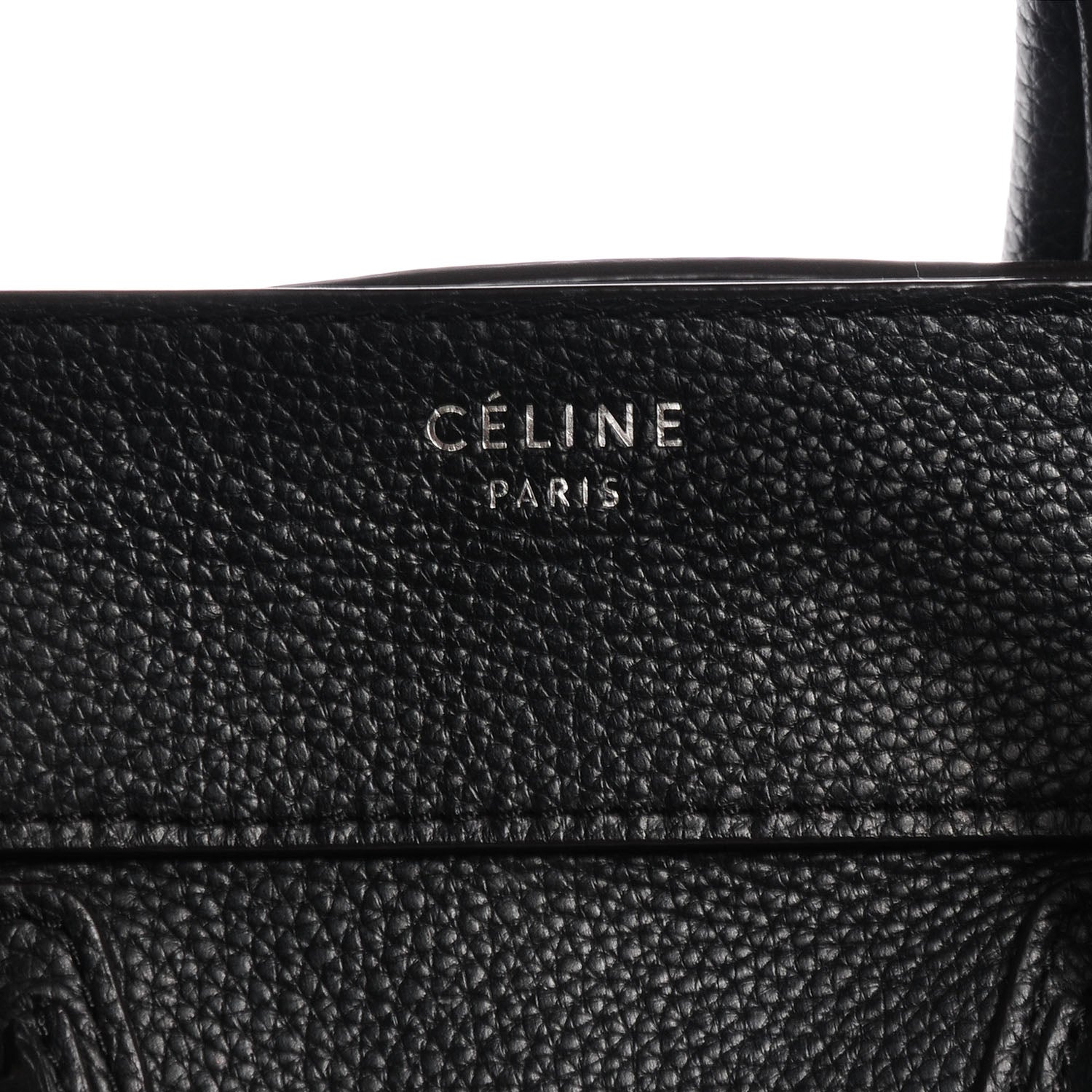 Celine Drummed Calfskin Mini Luggage Black 6 of 9