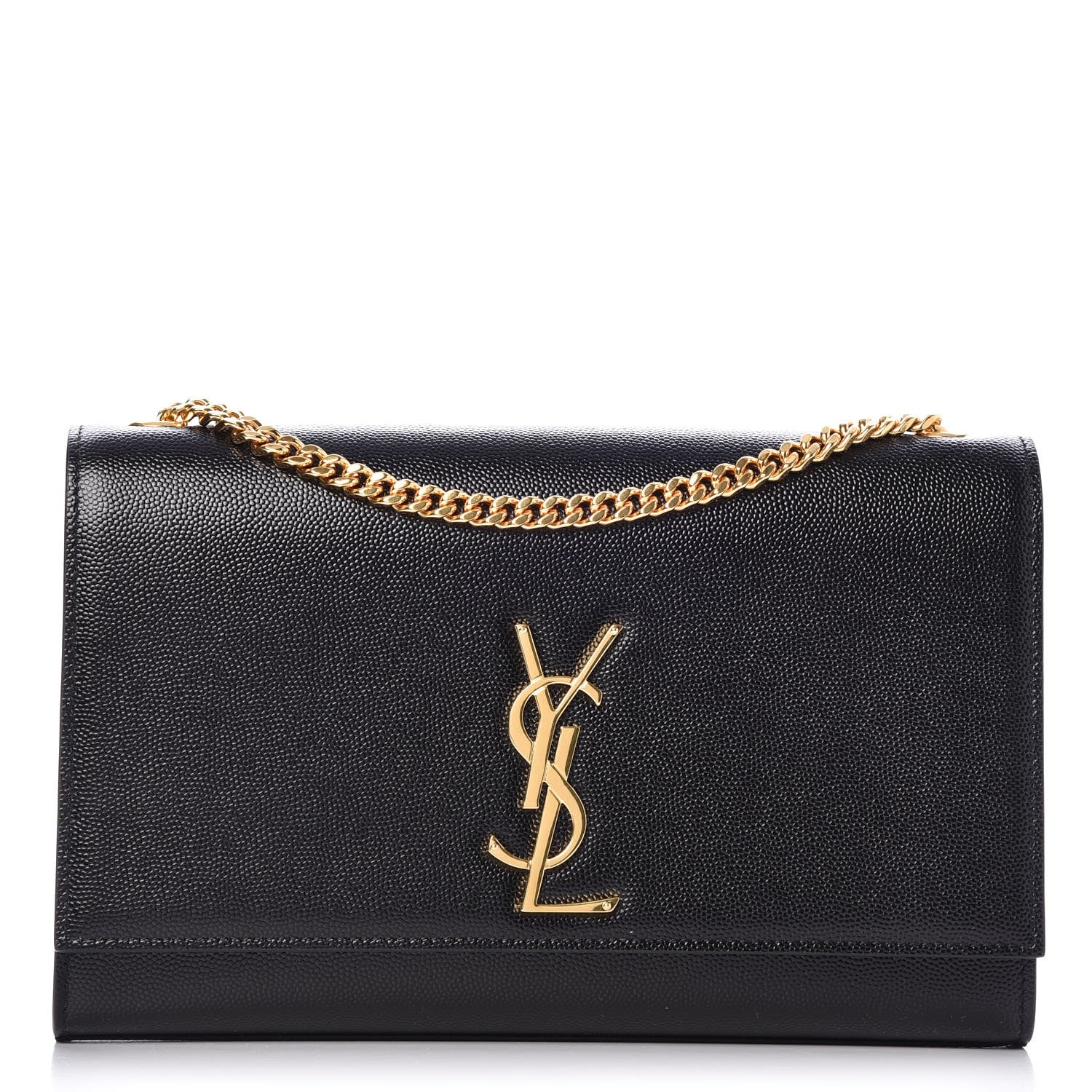 Saint Laurent Grain De Poudre Medium Classic Monogram Kate Satchel Black 1 of 6