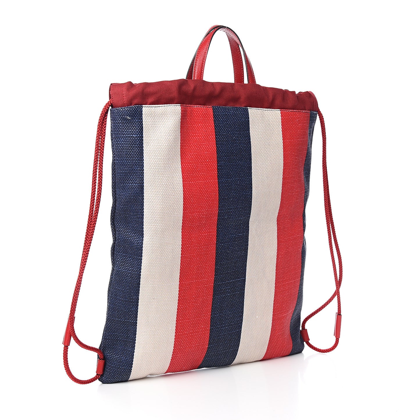 Canvas Logo Sylvie Stripe Drawstring Backpack Red