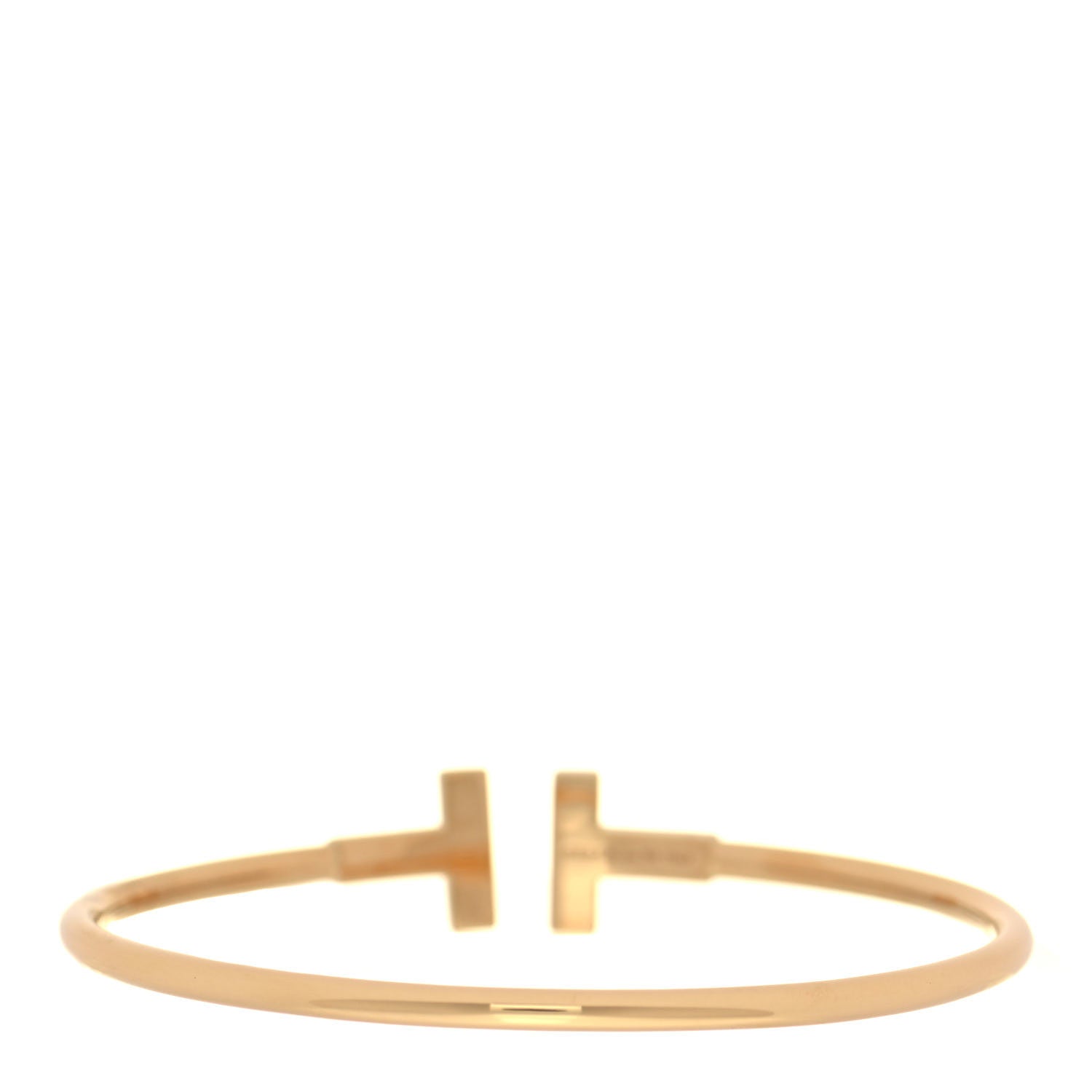 Tiffany 18K Yellow Gold Diamond T Wire Bracelet 3 of 5