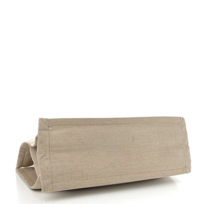 Saint Laurent Linen Calfskin Rive Gauche Tote Optic White 4 of 9