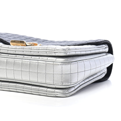 Celine Calfskin Quilted Medium C Bag Black White 8 of 8