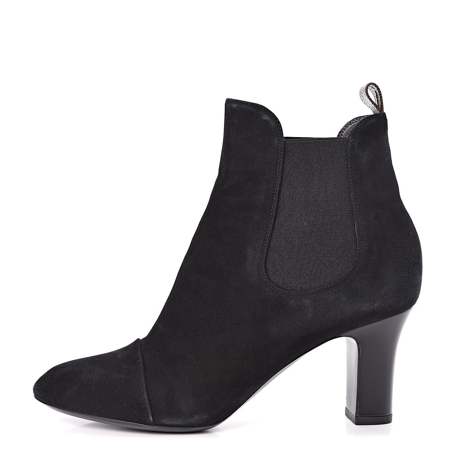 Louis Vuitton Suede Monogram Uniformes Cap Toe Chelsea 75mm Ankle Boots 39 Black 1 of 12