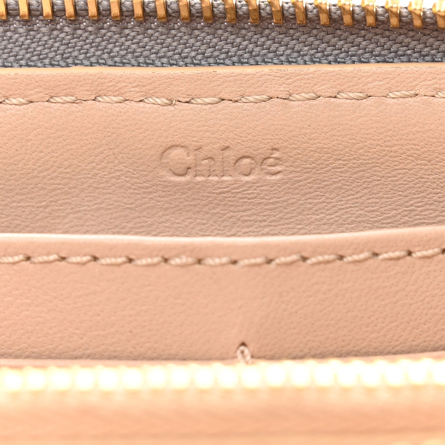 Calfskin Marcie Long Zip Around Wallet Cashmere Grey