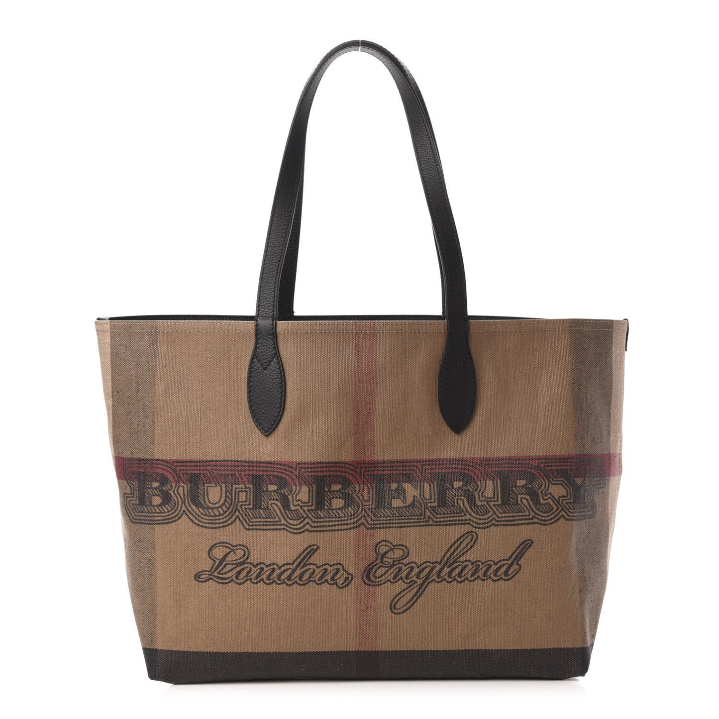 Coated Canvas Mega Check Medium Doodle Tote Black