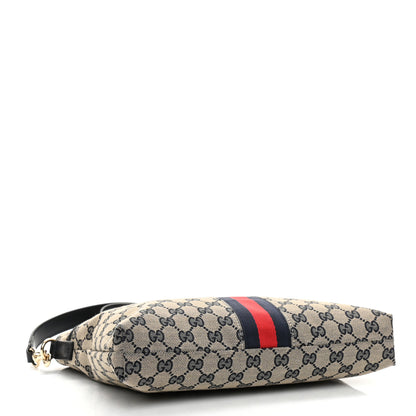 Gucci GG Supreme Monogram Web Flat Messenger Bag Navy 4 of 9