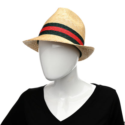 Gucci Abaca Straw Web Fedora Hat M 2 of 9