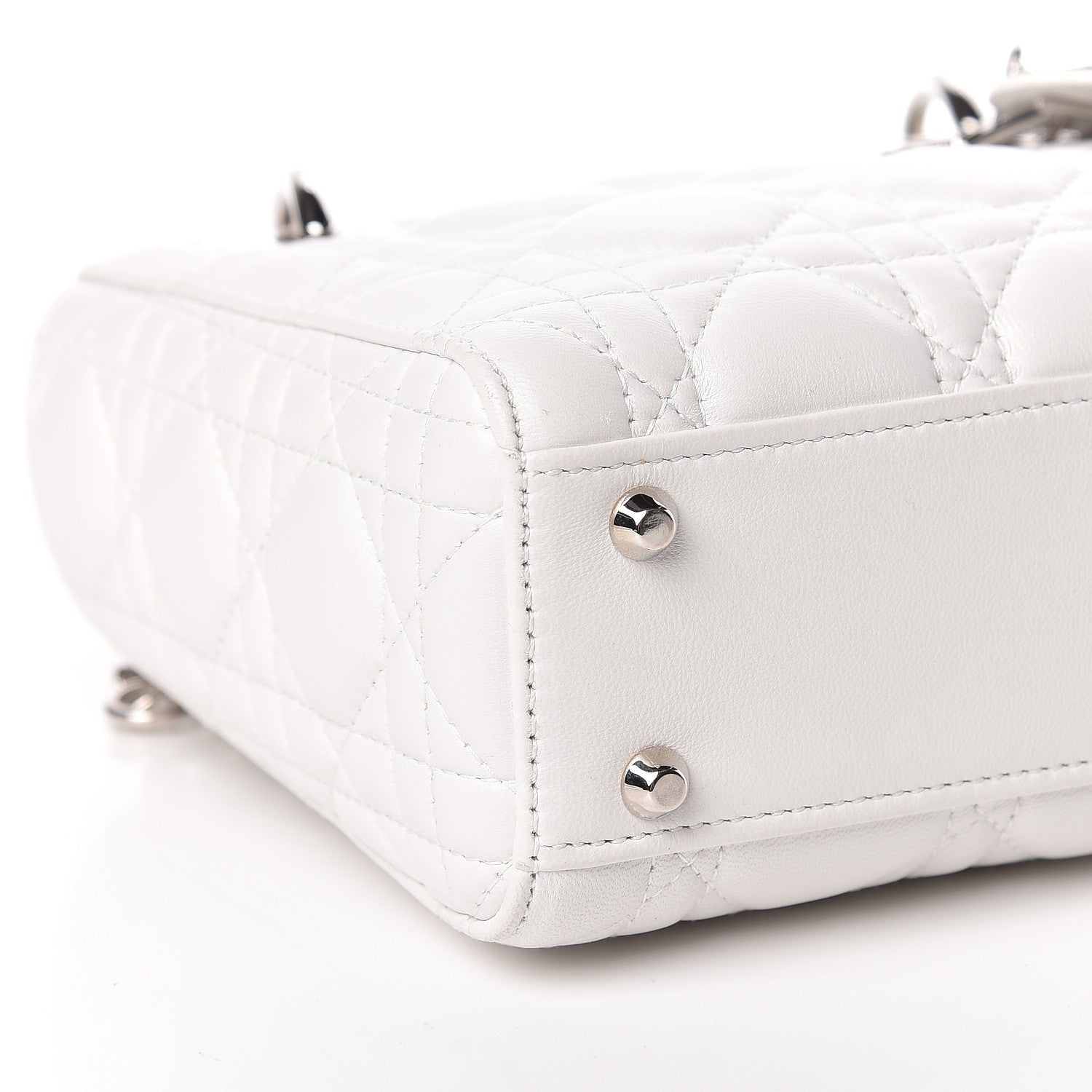 Christian Dior Lambskin Cannage Mini Lady Dior White 9 of 10