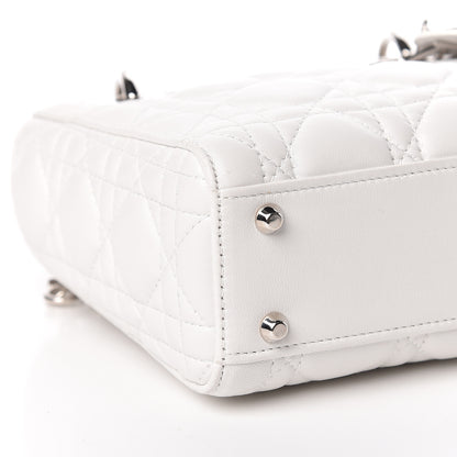 Christian Dior Lambskin Cannage Mini Lady Dior White 9 of 10