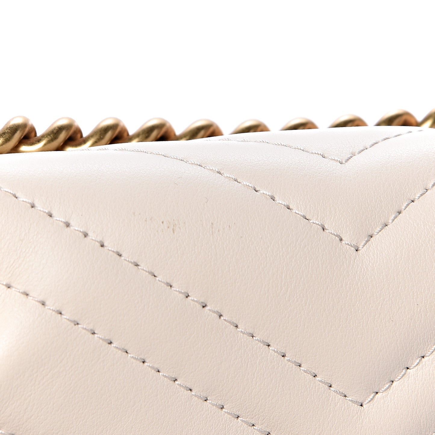 Calfskin Matelasse Mini GG Marmont Shoulder Bag White