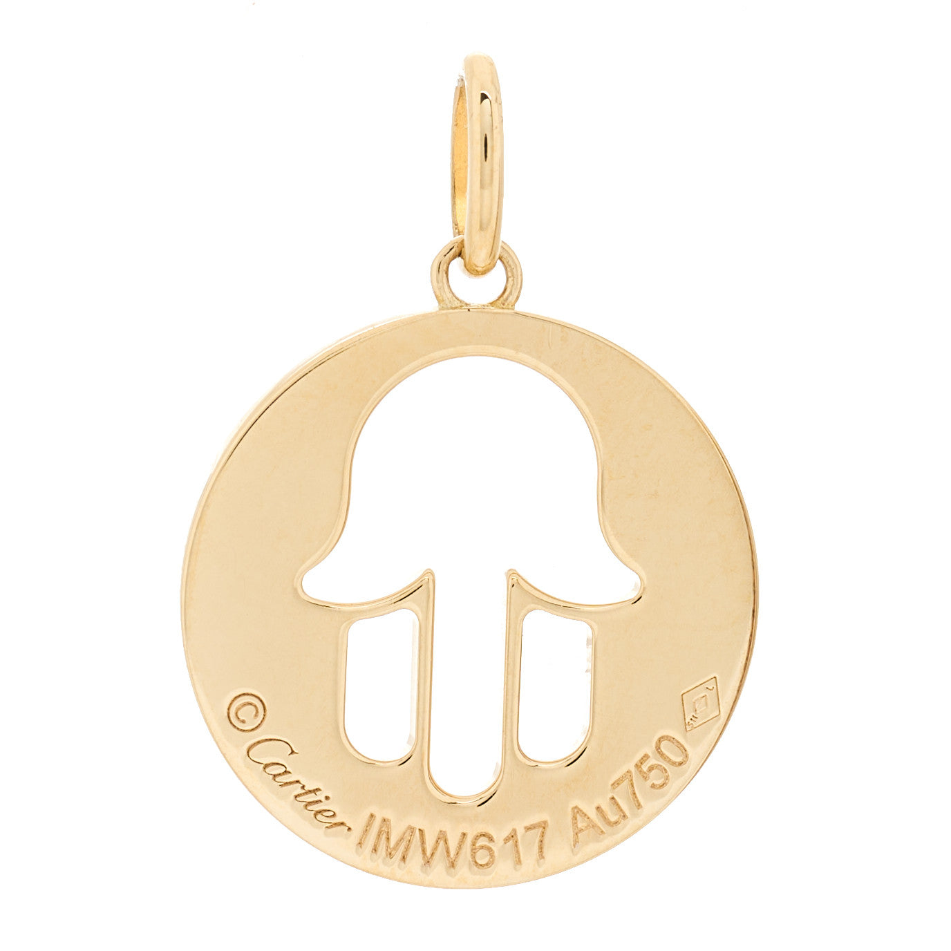 Cartier 18K Yellow Gold Hand of Fatima Symbol Pendant 3 of 3