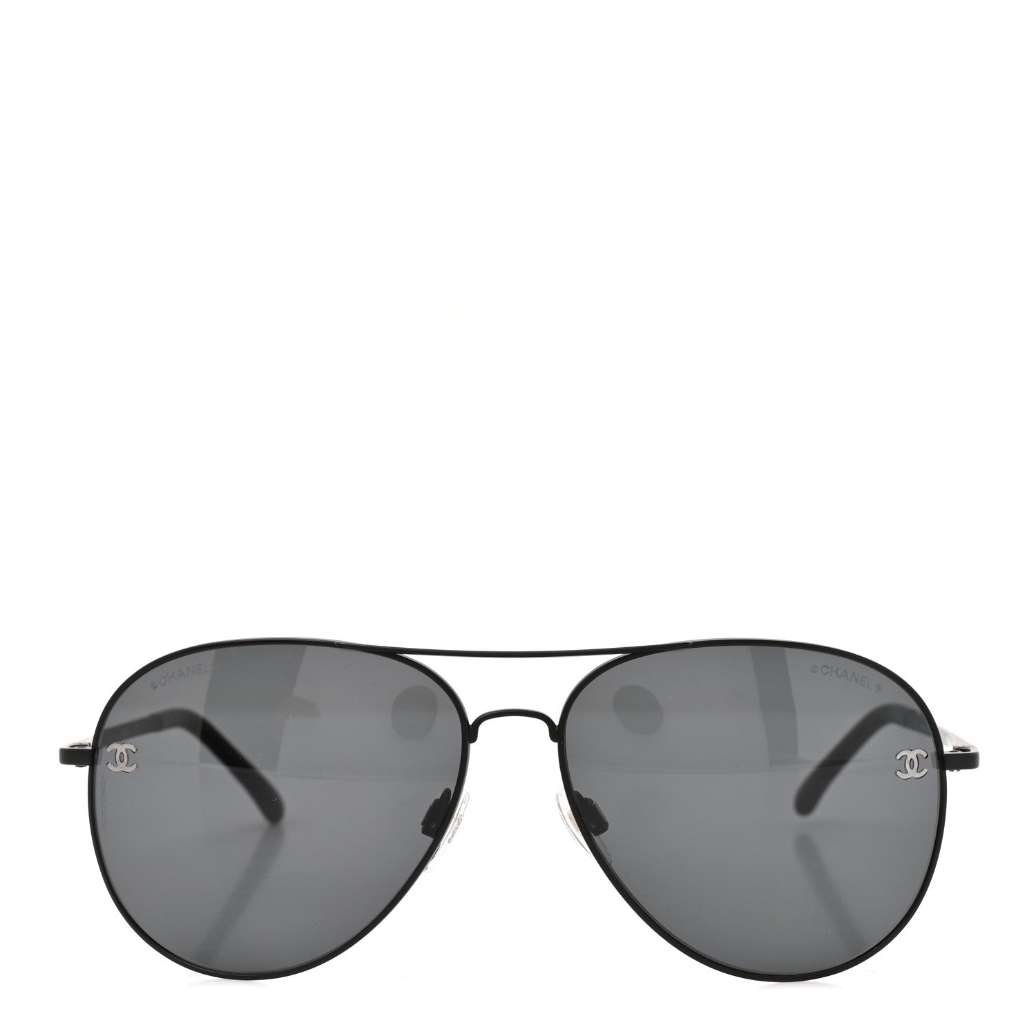 Chanel Metal Polarized Pilot Winter Sunglasses 4189-T-Q Black 2 of 7