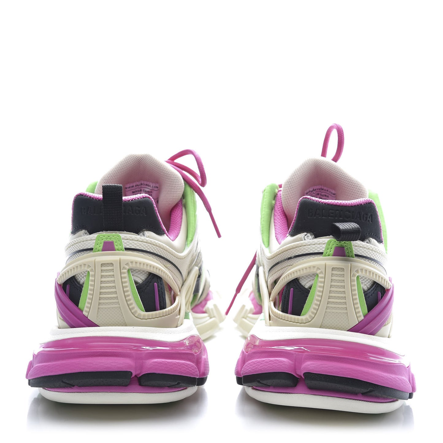 Rubber Mesh Bi-Color Mens Track.2 Open Sneakers 39 White Green Pink