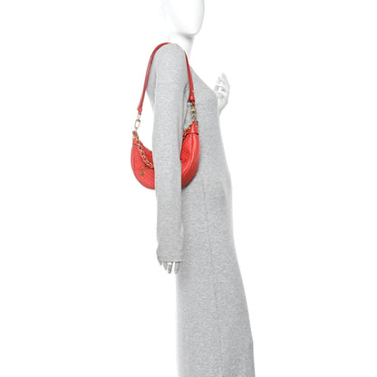 Louis Vuitton Calfskin Nanogram Embossed Loop PM Rouge 2 of 9