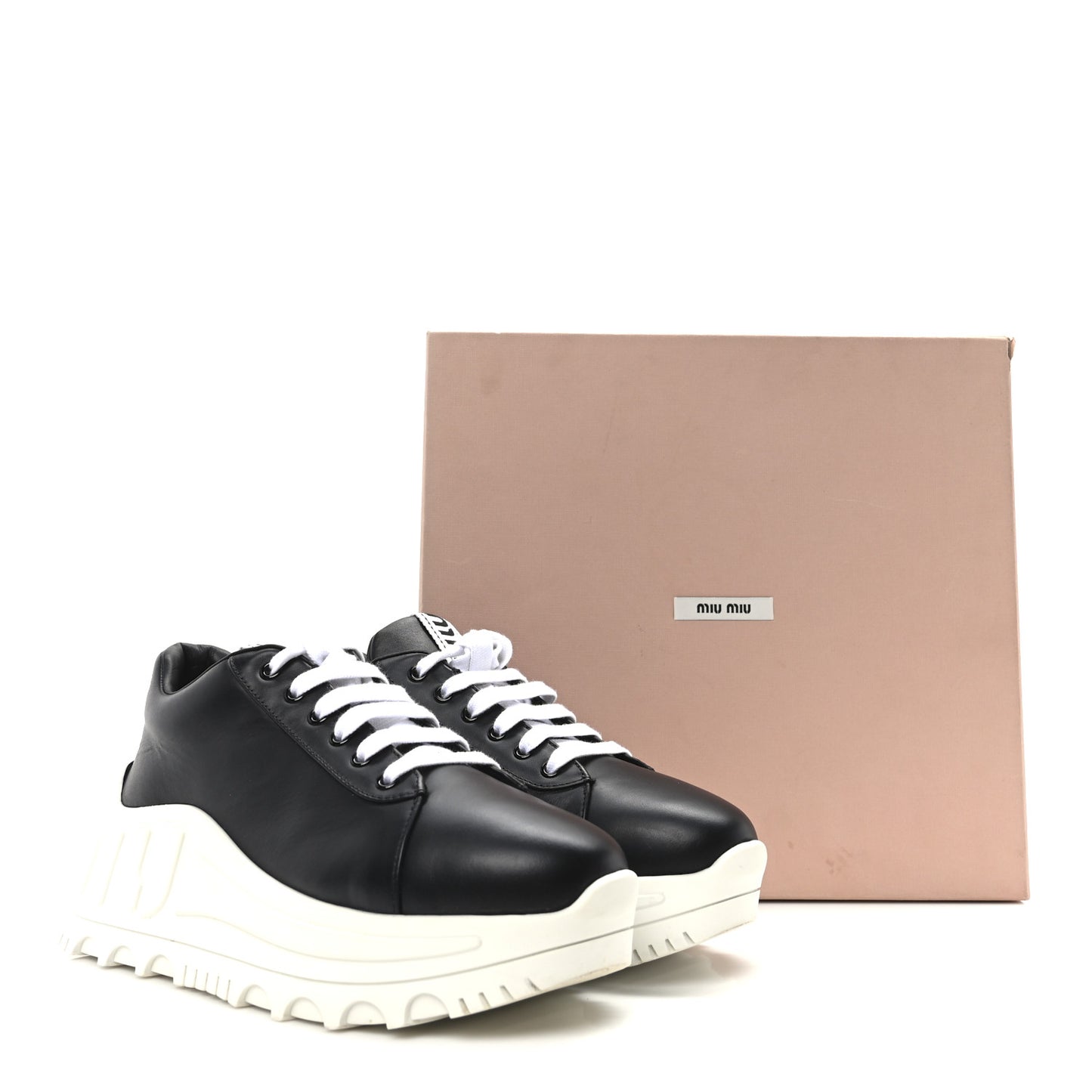 Vitello Soft 2 Logo Platform Sneakers 39 Black