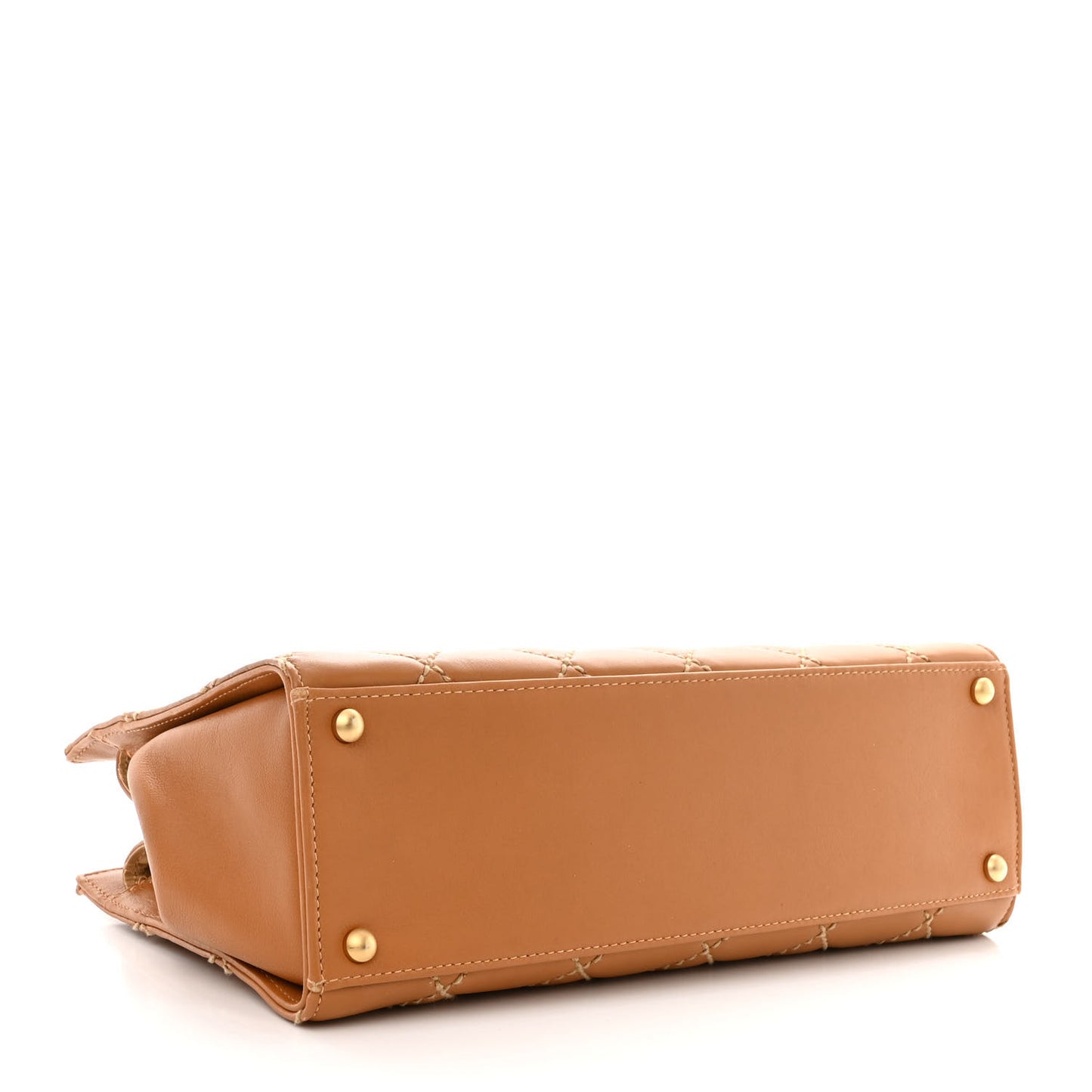 Calfskin Wild Stitch Small Tote Beige