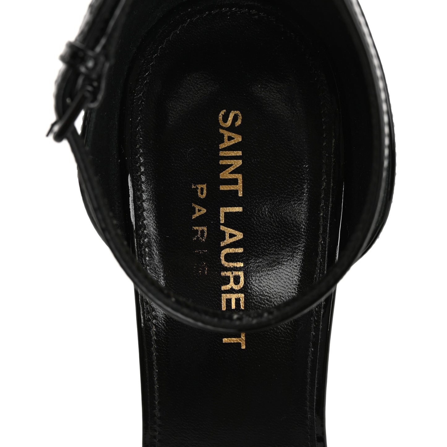 Patent Calfskin Opyum 110 Sandals 37 Black Gold