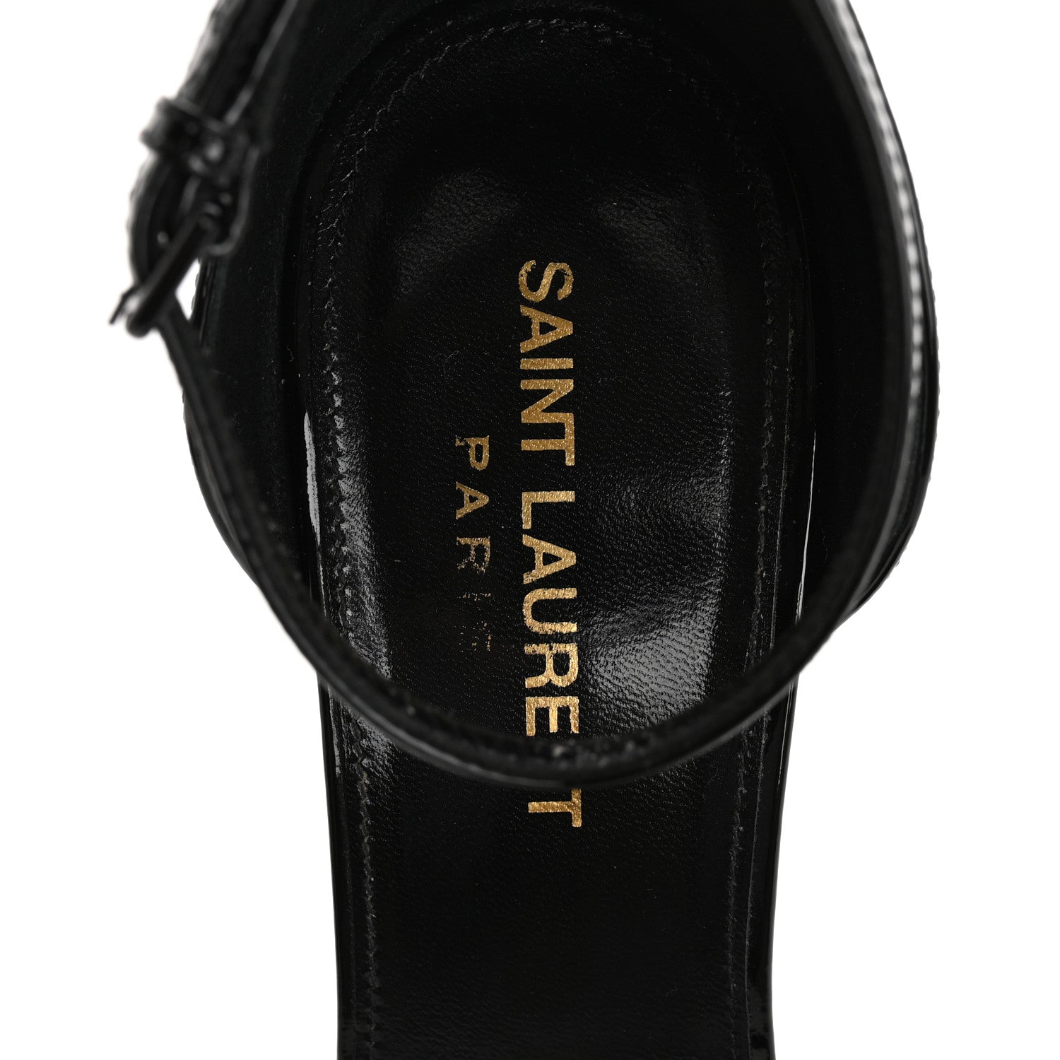 Saint Laurent Patent Calfskin Opyum 110 Sandals 37 Black Gold 7 of 10