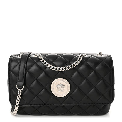 Versace Nappa Quilted Medusa Small Chain Shoulder Bag Black 1 of 9