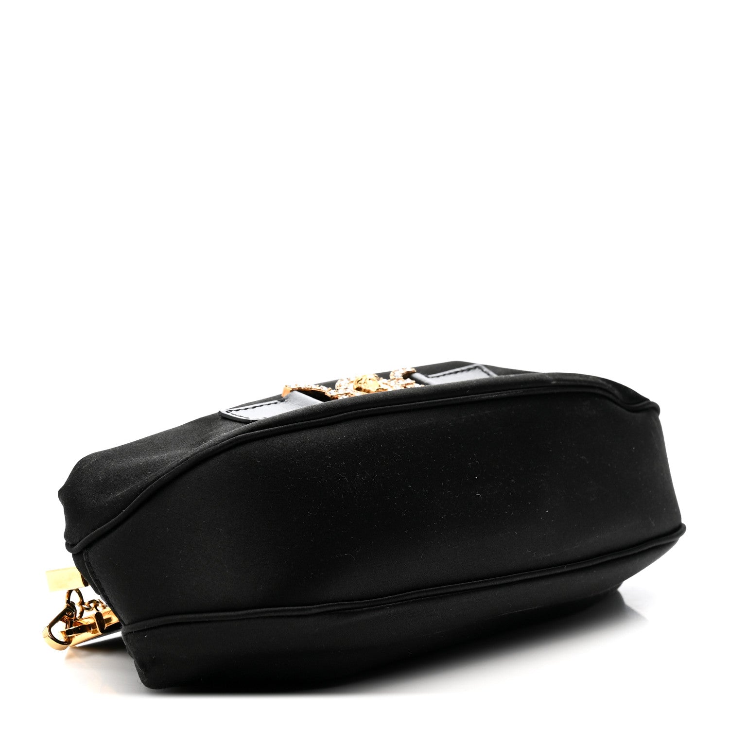 Versace Satin Crystal Medusa 95 Plaque Clutch Black 6 of 19