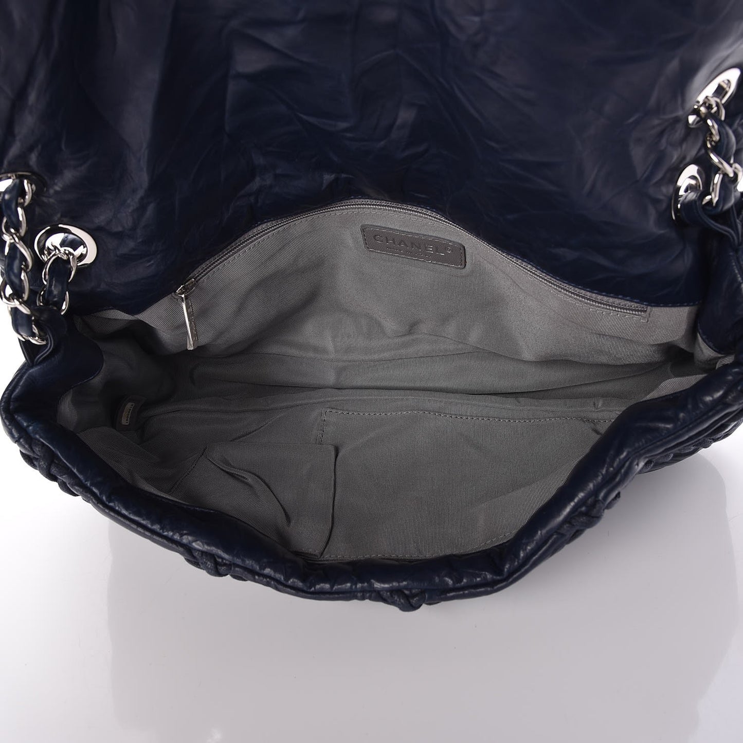 Calfskin Ultra Stitch Oversize Flap Navy