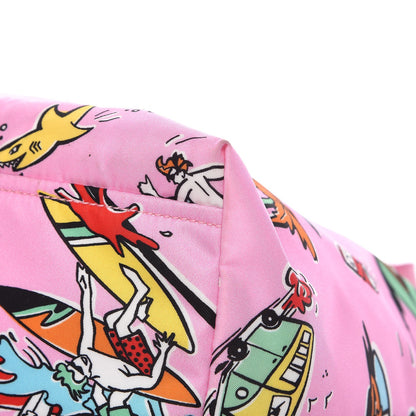 Prada Tessuto Stampato Nylon Saffiano Surf Print Tote Rosa 11 of 11